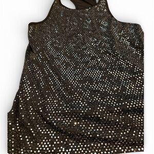 Sparkling Black Sleeveless Top
